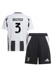 Fotbalové Dres Juventus Gleison Bremer #3 Dětské Domácí Oblečení 2024-25 Krátký Rukáv (+ trenýrky)